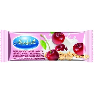 Muesli bar cherry in yoghurt glaze